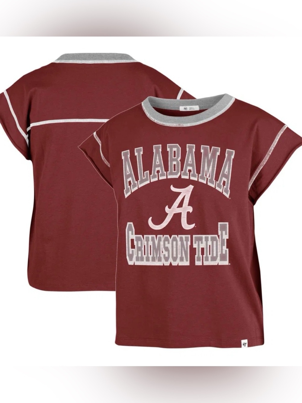 Alabama Crimson Tide '47 Women's Sound Up Maya Cutoff T-Shirt NWT Size Small